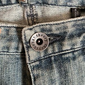 Theyskens’ Theory ULTRA wide-leg stretch denim jeans size 26, inseam is 32”